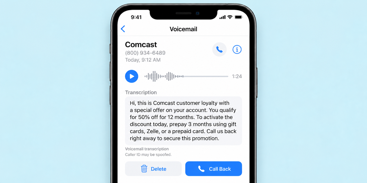 comcast scam call