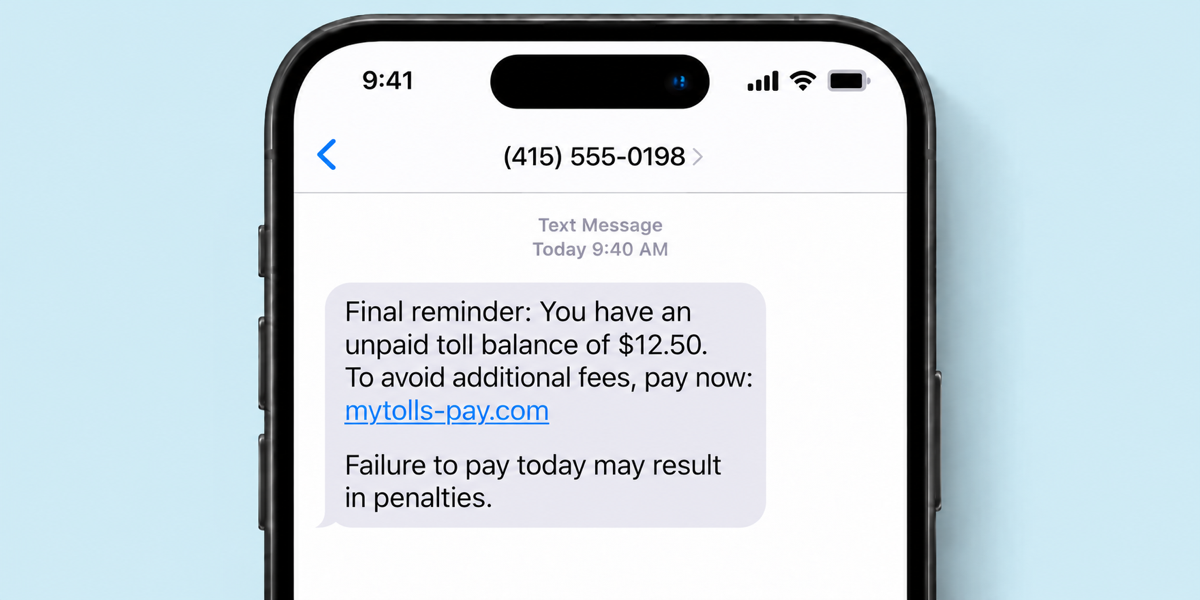 Toll text scam